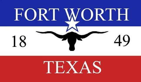 Texas Tx Blue And Green Fort Worth Flag Sticker disenointeri