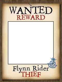 Flynn Rider Wanted Poster Photo Frame - Centre section is tr