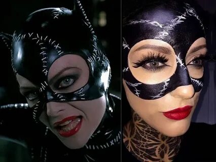 cat woman make up michelle pfeiffer batman ritorno Halloween