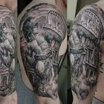 ✅ 100+ Ink Black Gladiator Shoulder Tattoo Design (png / jpg