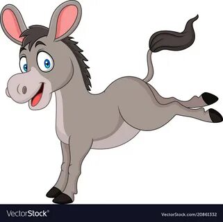 Cartoon happy donkey Royalty Free Vector Image
