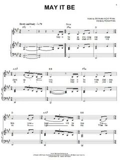 Enya "May It Be" Sheet Music PDF Notes, Chords World Score P