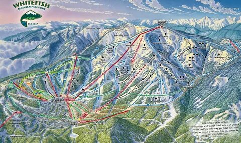 Whitefish Mountain Resort Piste Map / Trail Map