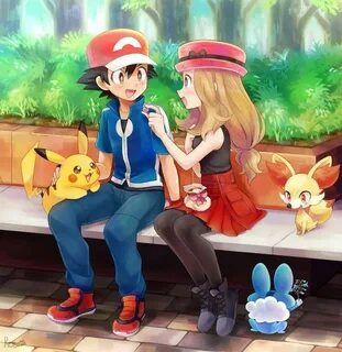 Ash and Serena and their pokemons ポ ケ モ ン か わ い い.ポ ケ モ ン モ 