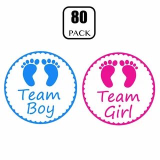 N/ A 120Pcs Gender Reveal Stickers Team Boy and Team Girl Ba