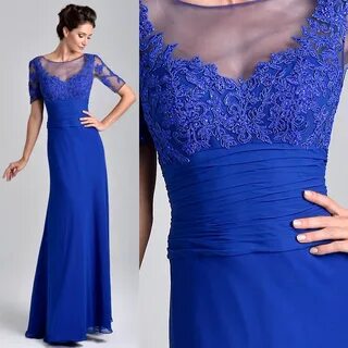 Купить Новое Прибытие Royal Blue Lace Аппликация Мать Невест