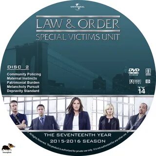 Law Order SVU Season 17 2016 Cover labels 3 DVD Covers Cover