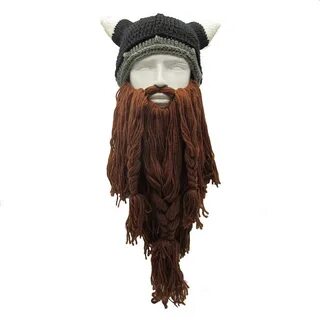 Crochet Viking Beard Hat Viking Helmet with Horns Long Etsy