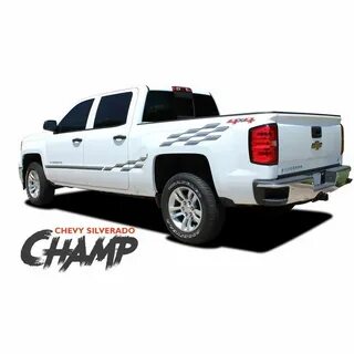 Chevy Silverado Decals CHAMP Checkered Flag Bed Side Vinyl G