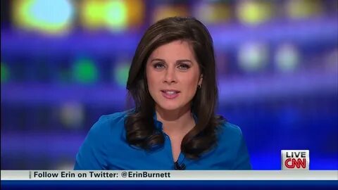 Ladies in Satin Blouses: Erin Burnett - blue blouse