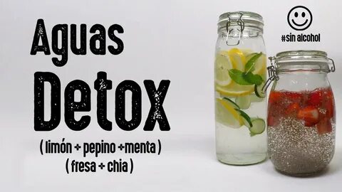 Aguas Detox (Limón, Pepino, Menta) y (Fresa, Chia) Drinkeros
