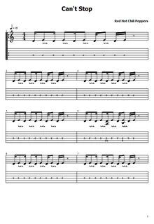 Can't Stop Tabs Red Hot Chili Peppers - Free Guitar Tabs And