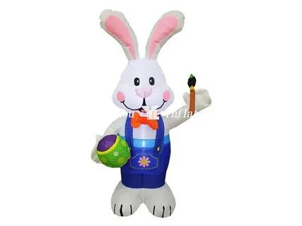 Inflatable Easter Bunny Holding Paintbrush - YL Inflatables
