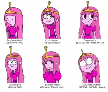 Drawing Princess Bubblegum in 6 different styles. Enjoy. (NO