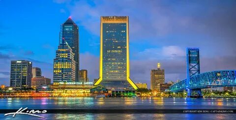 Jacksonville Florida Downtown City Lights Royal Stock Photo
