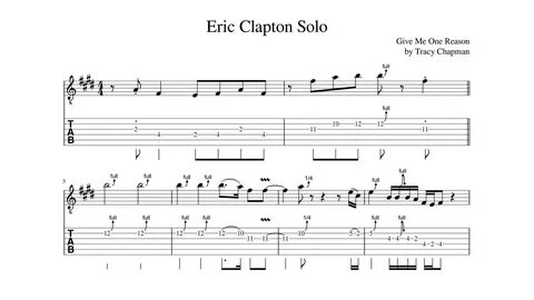 Tracy Chapman - Give Me One Reason (Eric Clapton Solo Transc