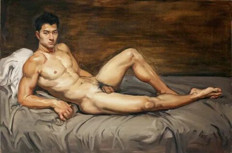 Classic Nude Male Painting In Print By Shellhammer - Best Bl