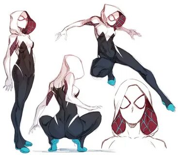 Safebooru - ass bodysuit covered navel gwen stacy hood marve