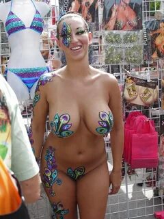 Slideshow big boobs body paint.