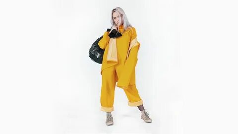 Yellow jumpsuit worn by Billie Eilish on a promotional photo