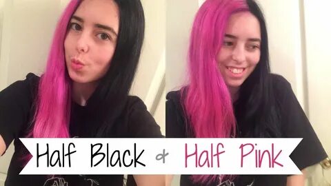 Dyeing My Hair Half Black Half Pink! - YouTube