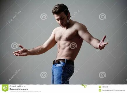 Musculous man stock photo. Image of young, isolated, gray - 