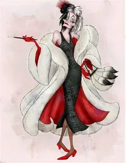 Cruella Deville Concept Art : Cruella de Vil sketch. Dalmati