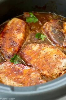 Crockpot Pork Chops with Apples and Onions (Gluten Free and 