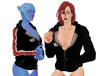 Шепард и Лиара - Фан-арт Mass Effect 3