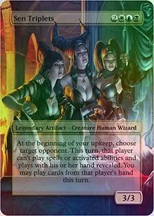 Sen Triplets Custom Altered Art Card For Edh Legacy non tour