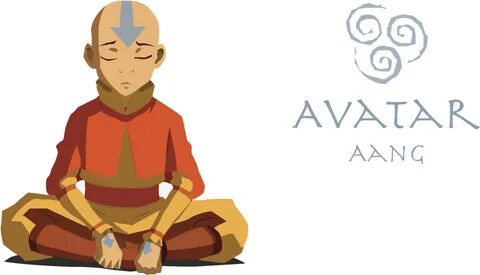 Aang, Korra, Avatar The Last Airbender, Sitting, Cartoon - A