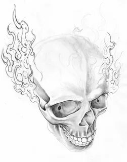 fire skull sketch by DookiePants.deviantart.com on @DeviantA