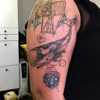 Hitchhiker's Guide to the Galaxy tattoo by Mathias Reichert 