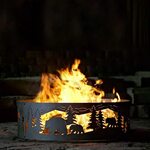P & D Metal Works Bear N Cubs Fire Ring Wood burning fire pi
