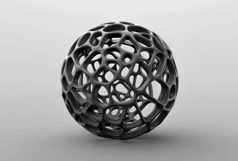 Generative design Voronoi sphere high quality version 3D Pri