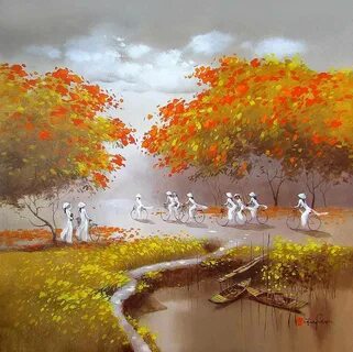 Flamboyant Artist Dang Can Vietnamese Paintings Orkid Galler