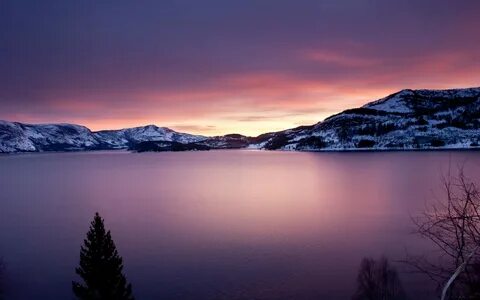 nature, Landscape, Mountain, Snow, Winter, Norway, Sunset, T