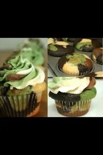 Camouflage Cupcakes - Tutorial! Desserts, Food, Cupcake cake