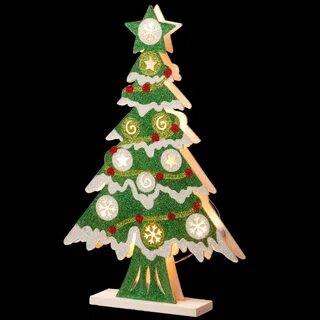National Tree Company Pre-Lit 17 in. Wooden Christmas Tree-M
