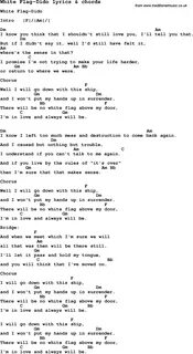 Love Song Lyrics for: White Flag-Dido with chords for Ukulel