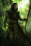 druid-green - commission Elves fantasy, Dungeons and dragons