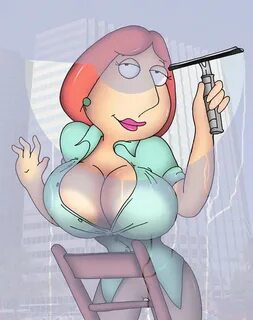 Xbooru - breasts on glass family guy huge breasts lois griff