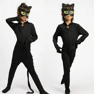Kids Miraculous Ladybug Cosplay Costume Black Cat Noir Adrie