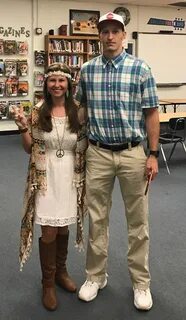 Forrest Gump and Jenny costume. Halloween couple. Dynamic du