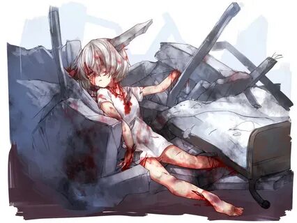 Safebooru - 1girl barefoot bed blood bloody clothes bruise c
