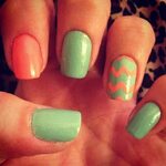 Pin by Crystal Allen on Nails Mint green nails, Coral nails 