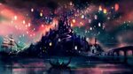 alicexz, Sky lanterns, Tangled, Castle, Boat, Walt Disney Wa