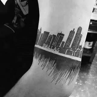 20 Dallas Skyline Tattoo Designs für Männer - Texas Ink Idee