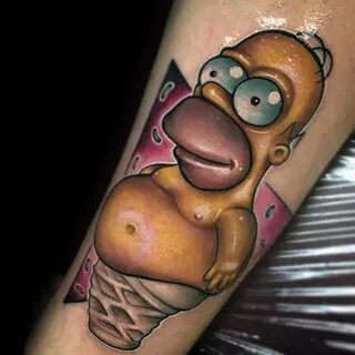 50 Homer Simpson Tattoo Designs For Men - The Simpsons Ink I