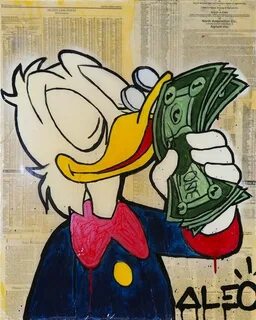 Alec Monopoly Donald Duck Money hand painted oil painting on